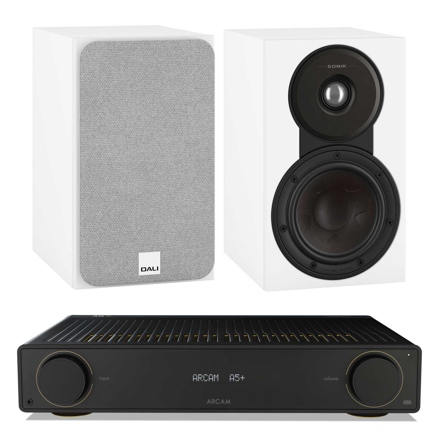 Arcam A5+ with Dali SONIK 1 White