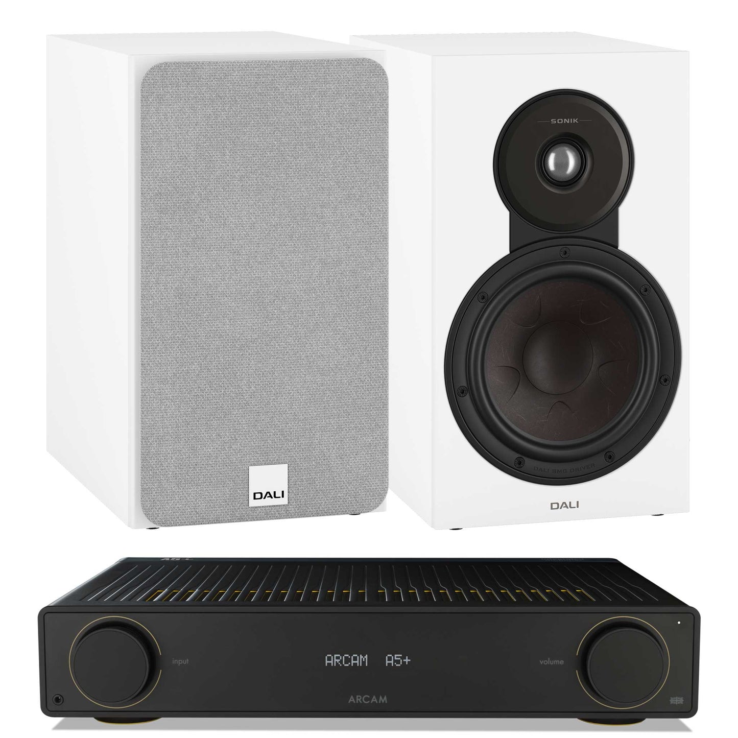 Arcam A5+ with Dali SONIK 3 White