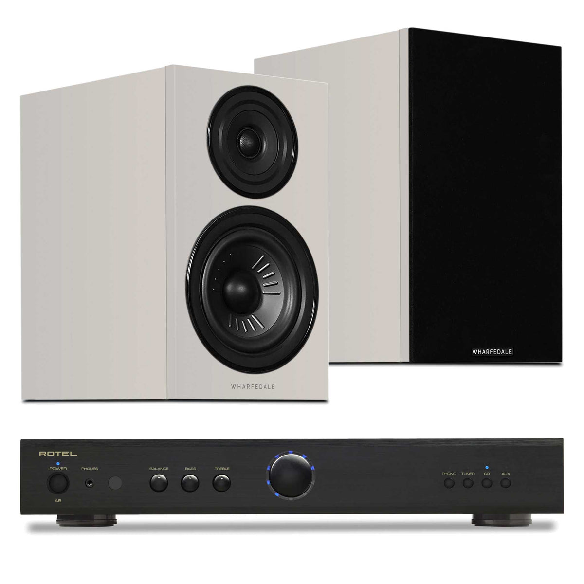 Rotel A8 Black with Wharfedale Diamond 12.2i Grey