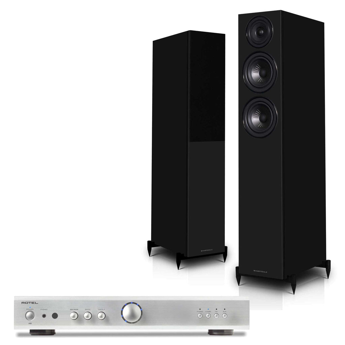 Rotel A8 Silver with Wharfedale Diamond 12.3i Black