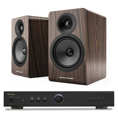Rotel A8 Black with Acoustic Energy AE100² Walnut