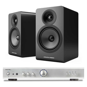 Rotel A8 Silver with Acoustic Energy AE100² Black