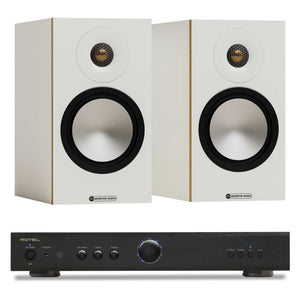 Rotel A8 Black with Monitor Audio Bronze 50 7G White
