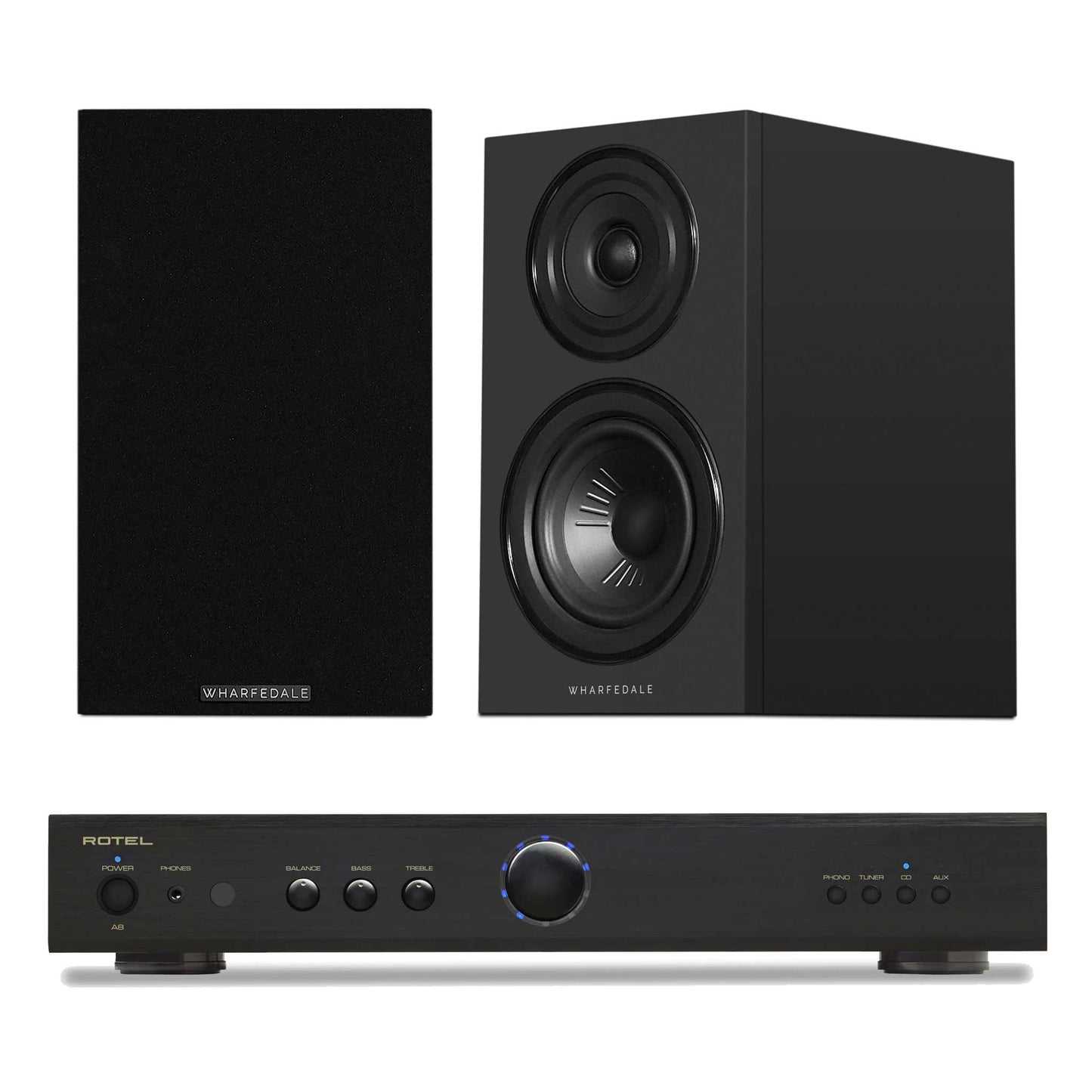 Rotel A8 Black with Wharfedale Diamond 12.1i Black