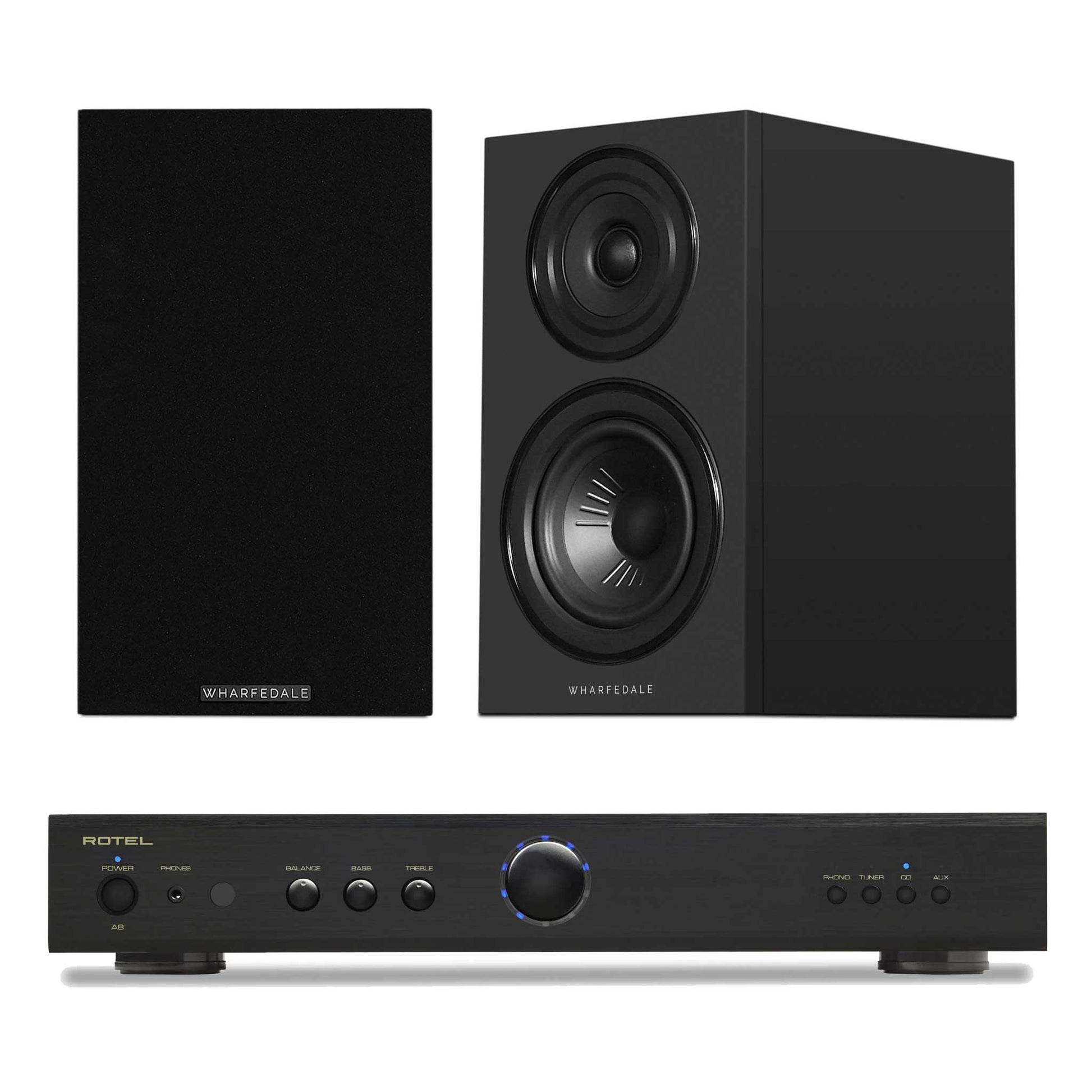 Rotel A8 Black with Wharfedale Diamond 12.1i Black