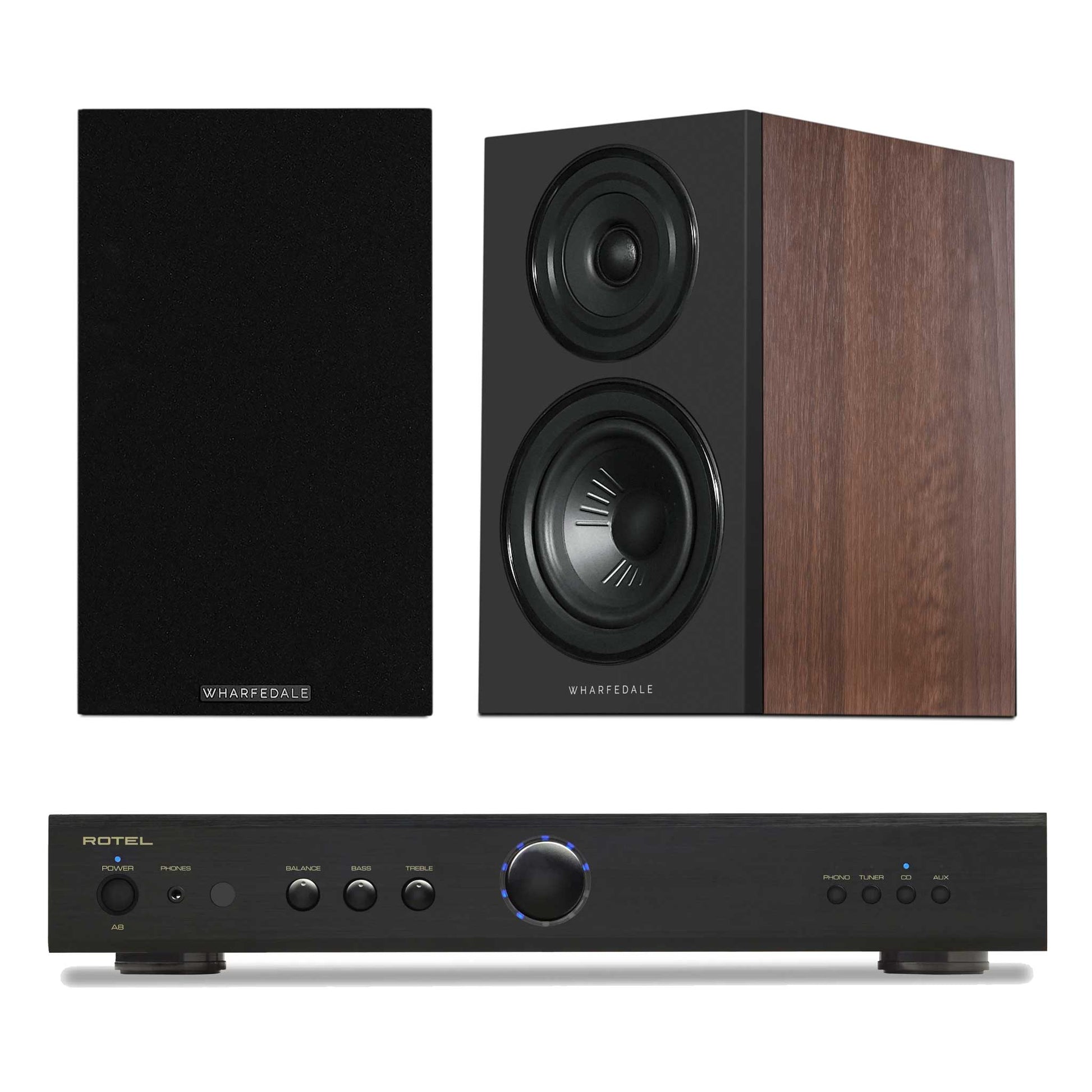 Rotel A8 Black with Wharfedale Diamond 12.1i Walnut