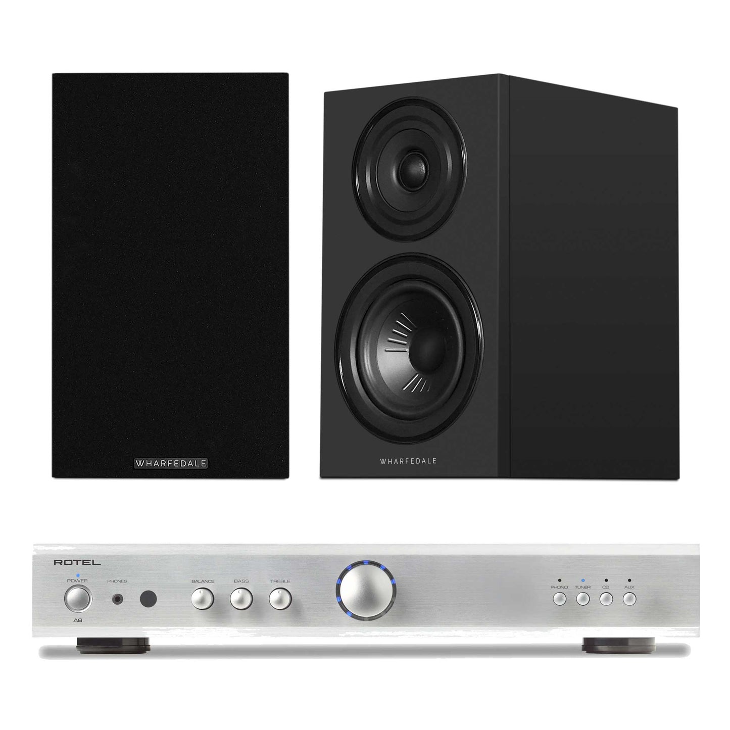 Rotel A8 Silver with Wharfedale Diamond 12.1i Black