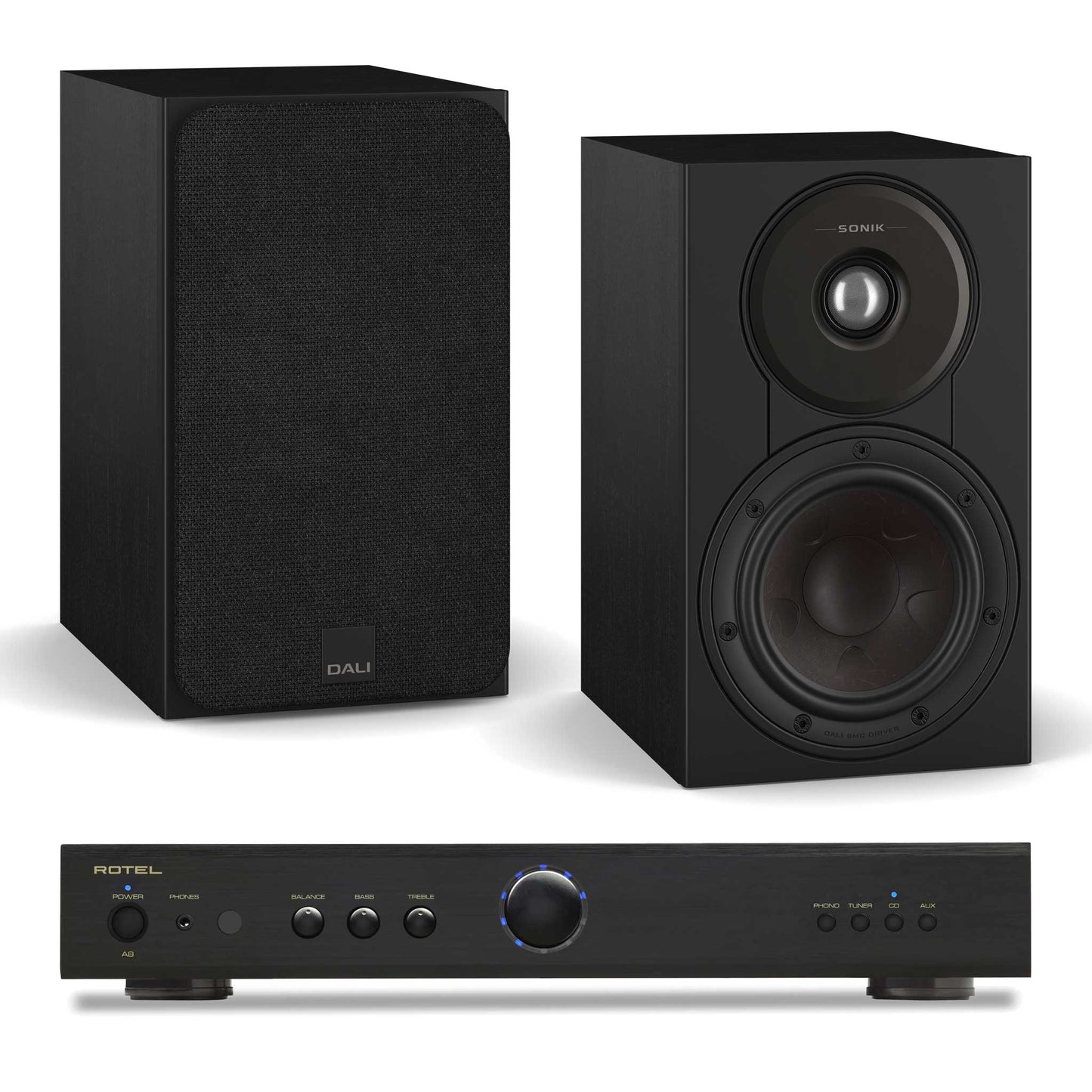Rotel A8 Black with Dali SONIK 1 Black Ash