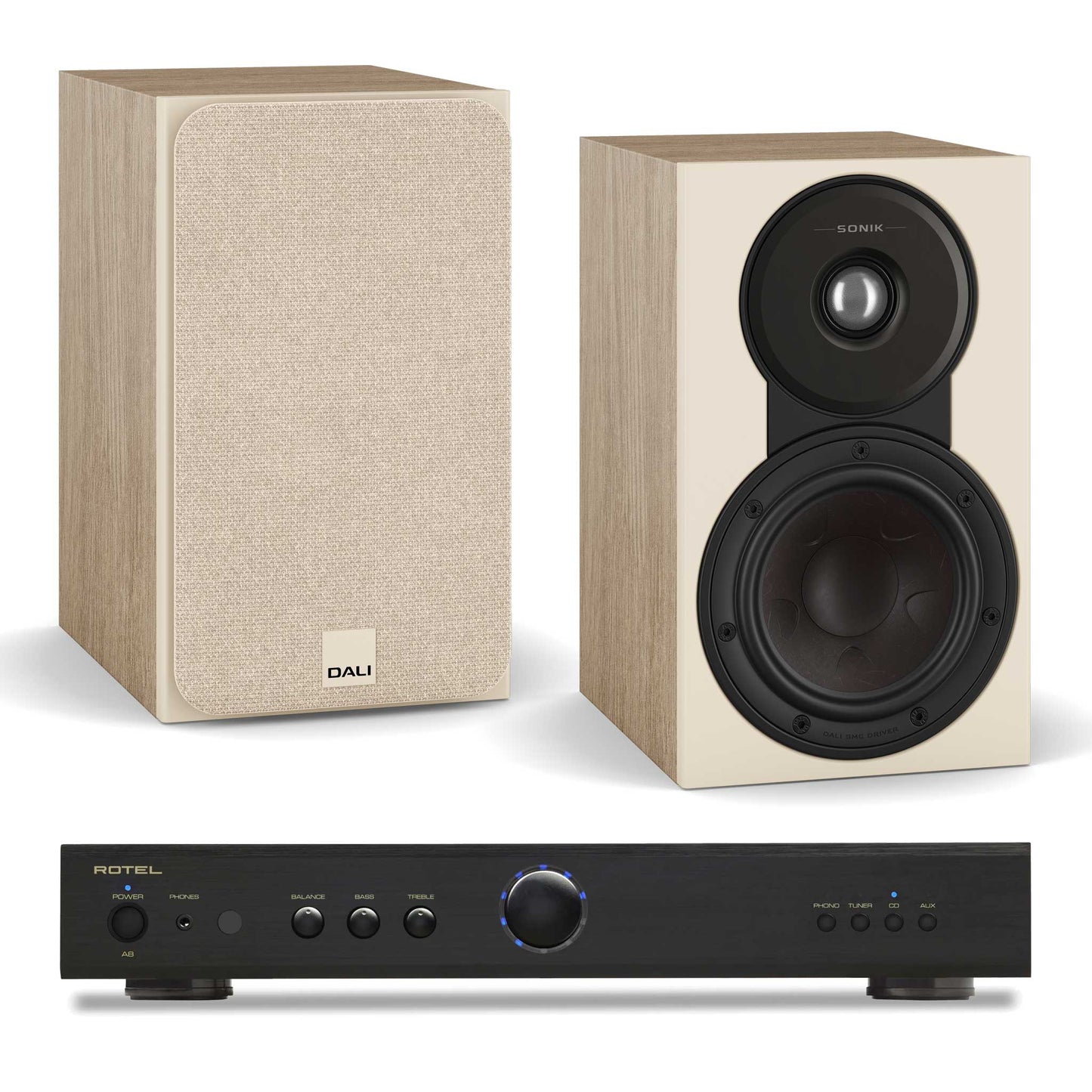 Rotel A8 Black with Dali SONIK 1 Natural Oak