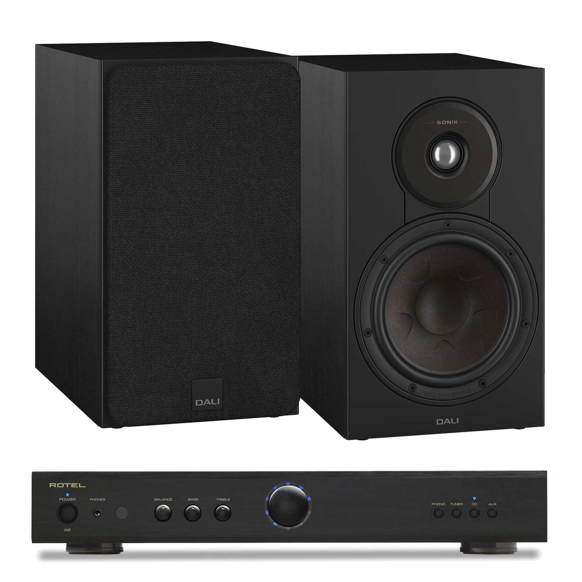 Rotel A8 Black with Dali SONIK 3 Black