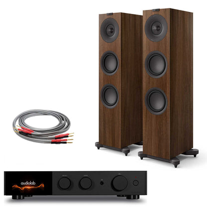 Audiolab 9000A Black with KEF Q7 Meta Walnut