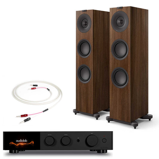 Audiolab 9000A Black with KEF Q7 Meta Walnut