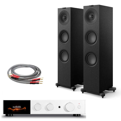 Audiolab 9000A Silver with KEF Q7 Meta Satin Black
