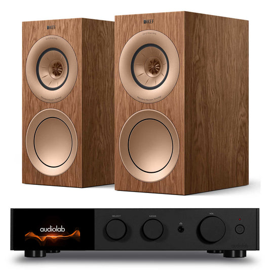 Audiolab 9000A with KEF R3 Meta Black / Walnut