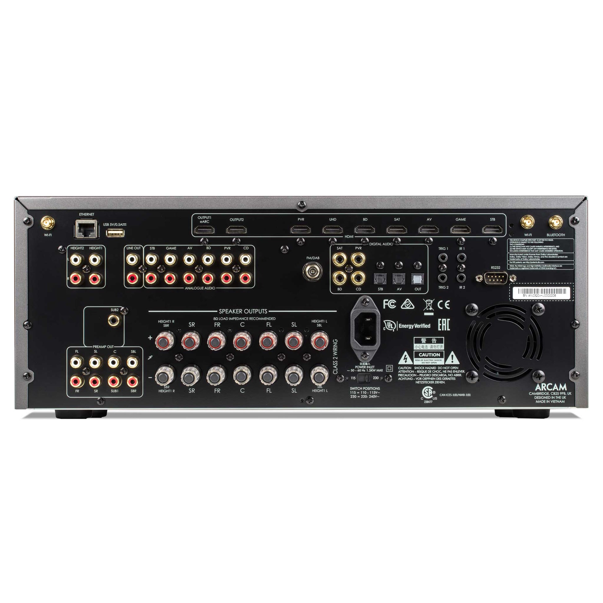 Arcam AVR11 Rear Panel