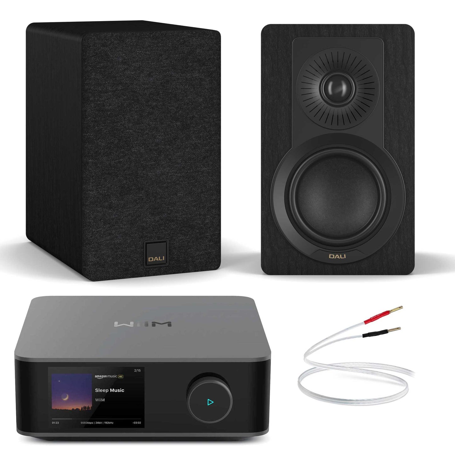 WiiM Amp Ultra Space Grey with Dali Kupid Black Ash