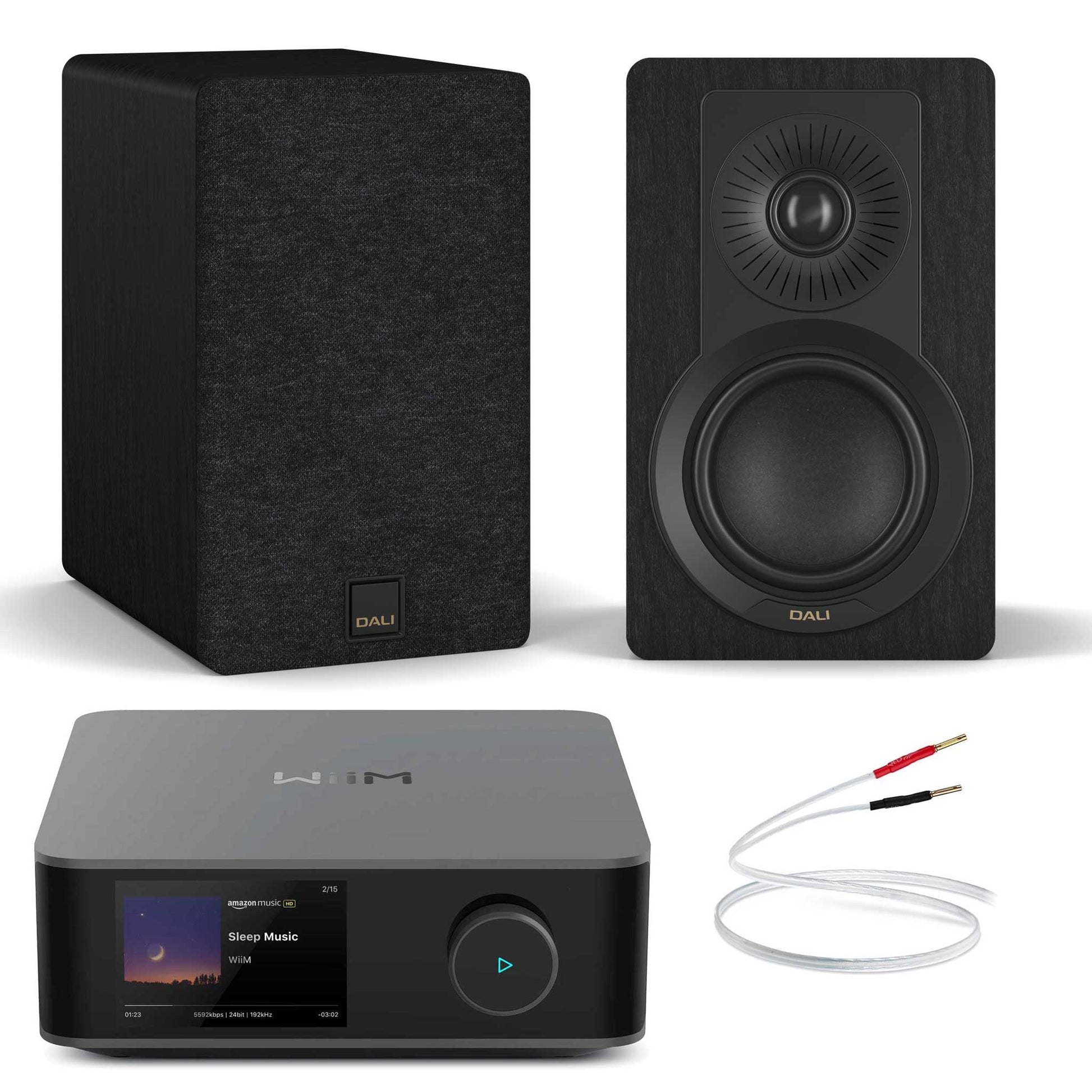 WiiM Amp Ultra Space Grey with Dali Kupid Black Ash