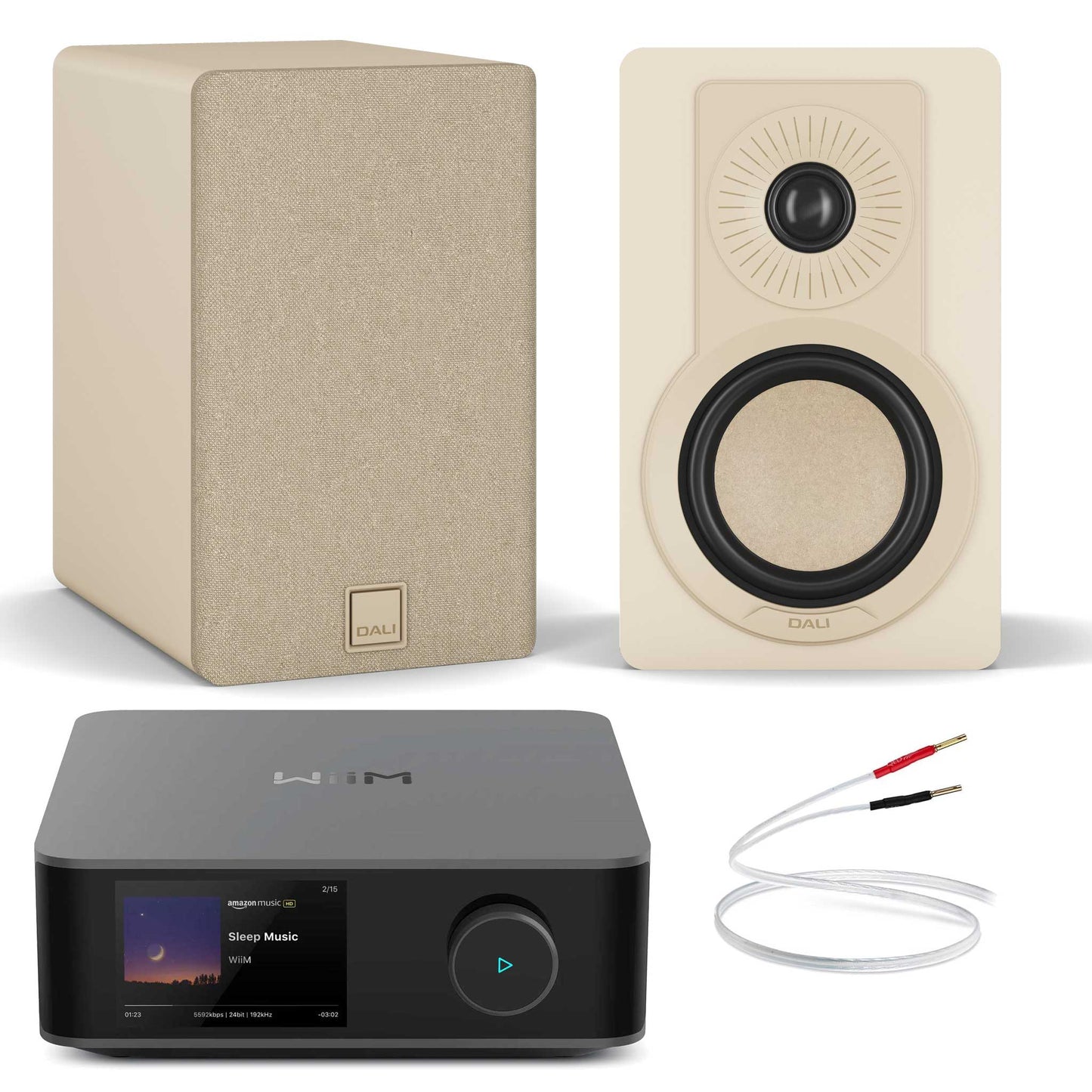 WiiM Amp Ultra Space Grey with Dali Kupid Caramel White