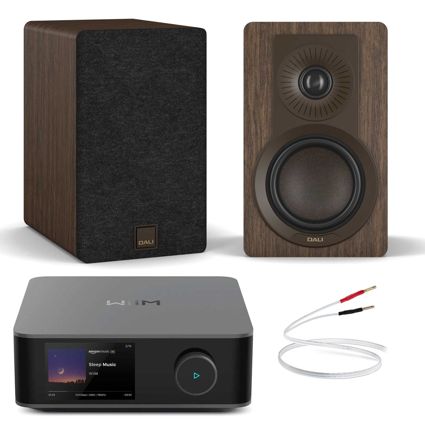 WiiM Amp Ultra Space Grey with Dali Kupid Dark Walnut 