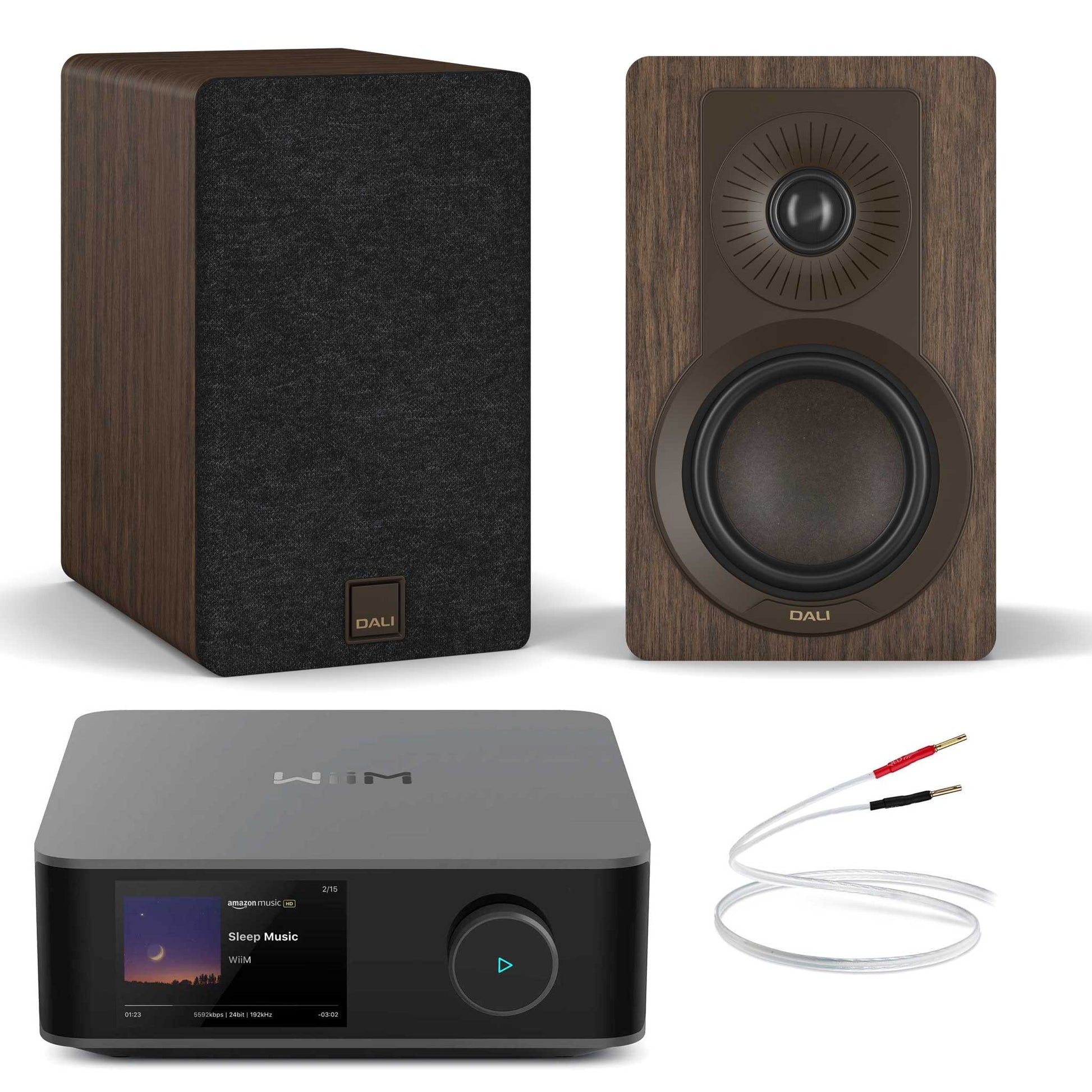 WiiM Amp Ultra Space Grey with Dali Kupid Dark Walnut 