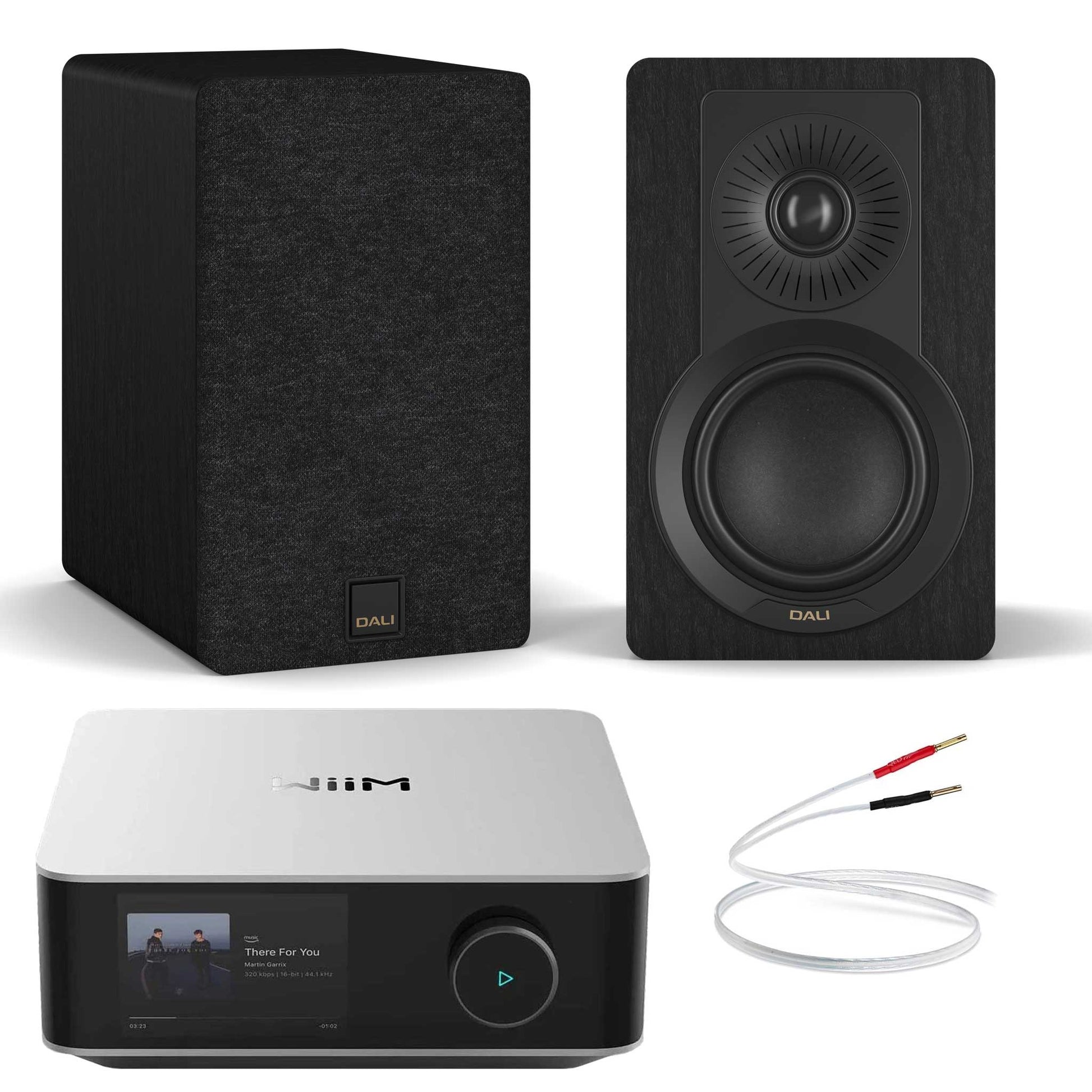 WiiM Amp Ultra Space Silver with Dali Kupid Black Ash