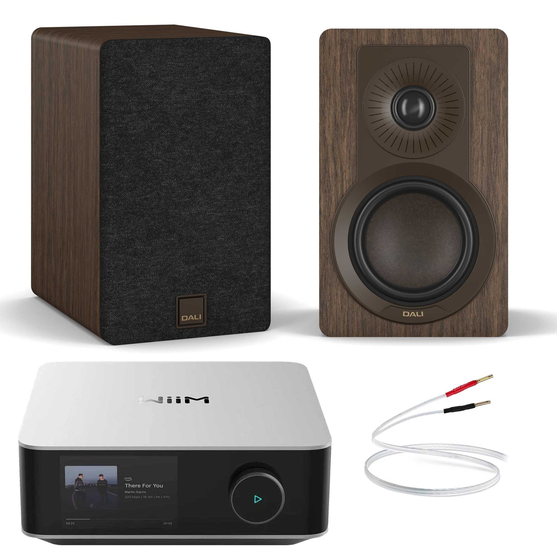 WiiM Amp Ultra Space Silver with Dali Kupid Dark Walnut