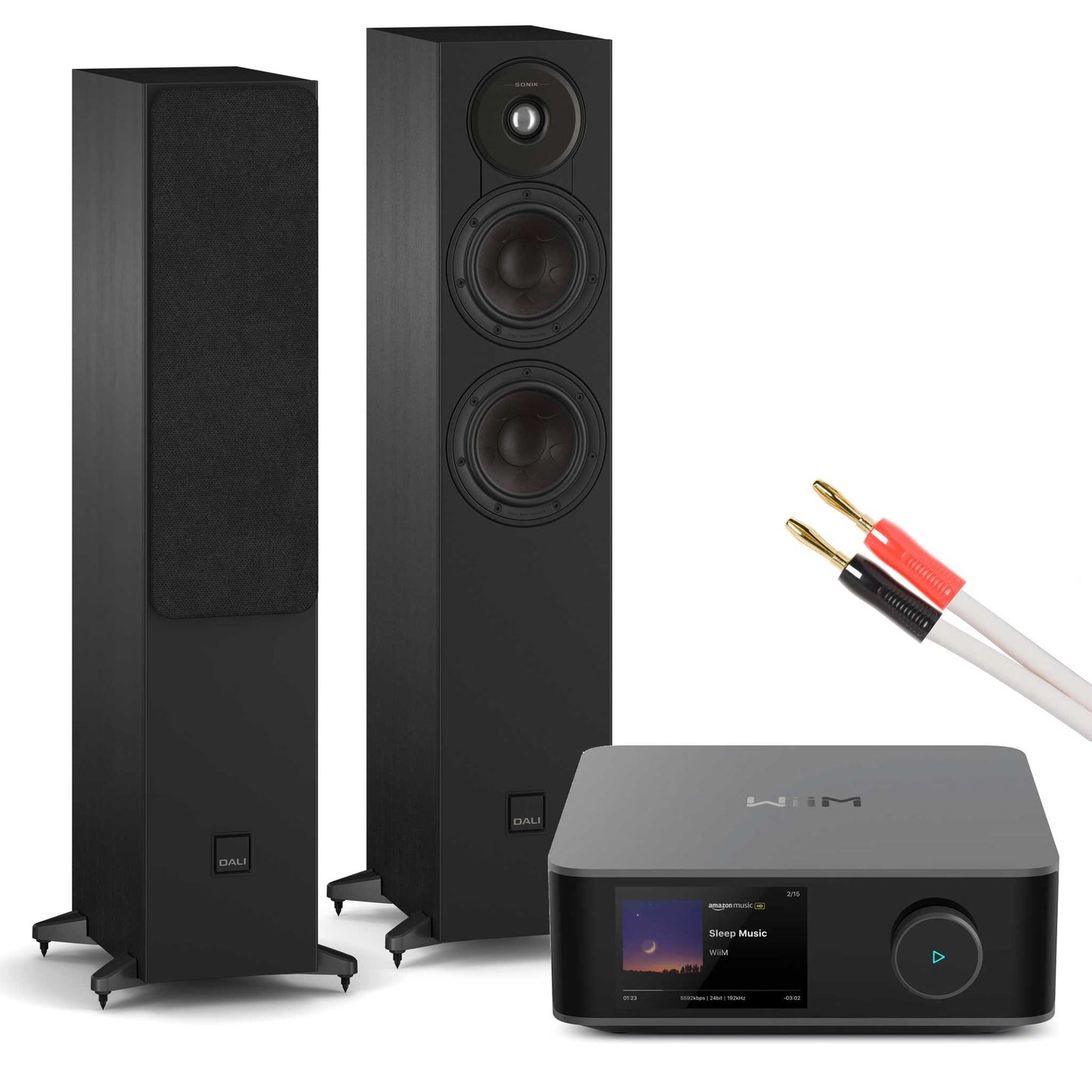 WiiM Amp Ultra Grey with Dali SONIK 5 Black Ash 