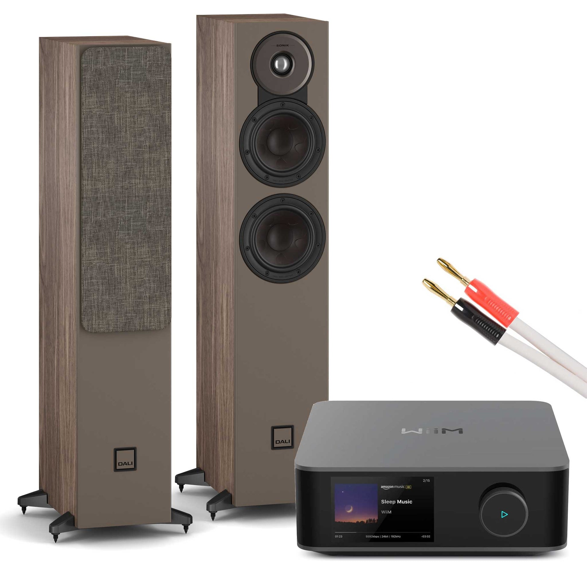 WiiM Amp Ultra Grey with Dali SONIK 5 Walnut