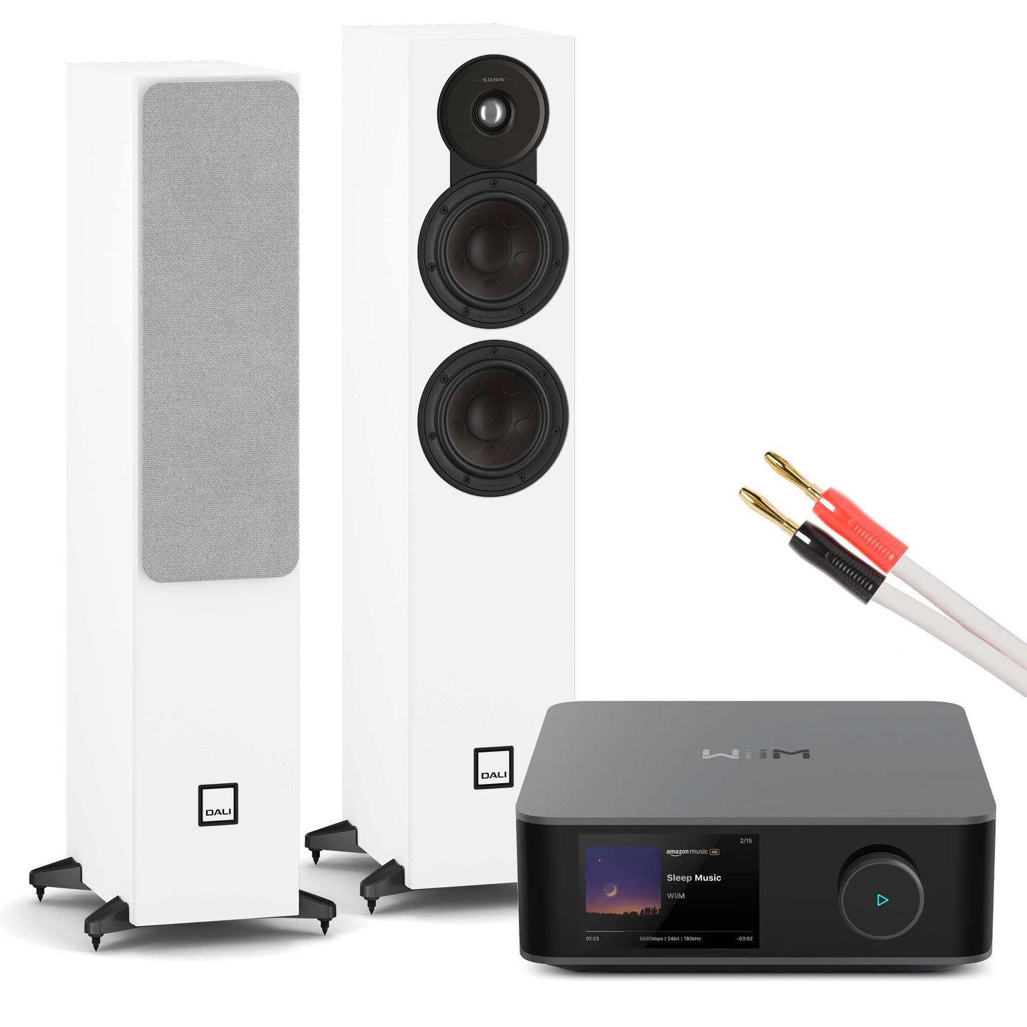WiiM Amp Ultra Grey with Dali SONIK 5 White