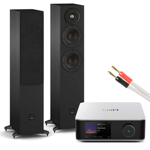 WiiM Amp Ultra Silver with Dali SONIK 5 Black Ash