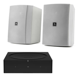 Sonos Amp with JBL XD5 Outdoor Speakers White