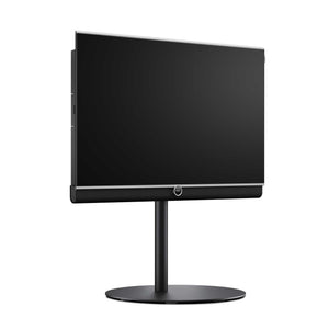 Loewe Antares 42" 4K OLED TV with optional Universal Floor Stand angled view