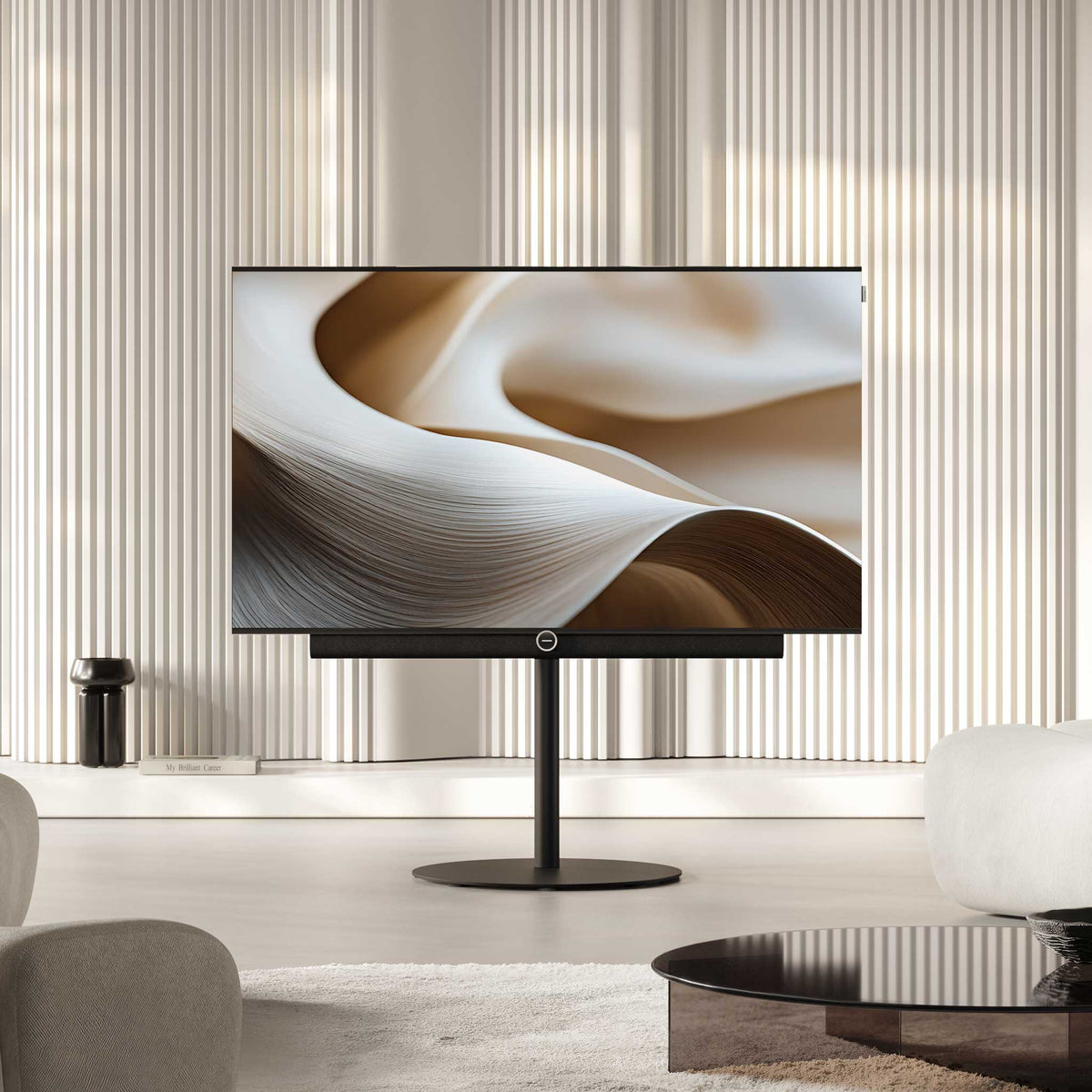 Loewe Antares 55 4K OLED TV with optional Flex Stand and Antares soundbar 
