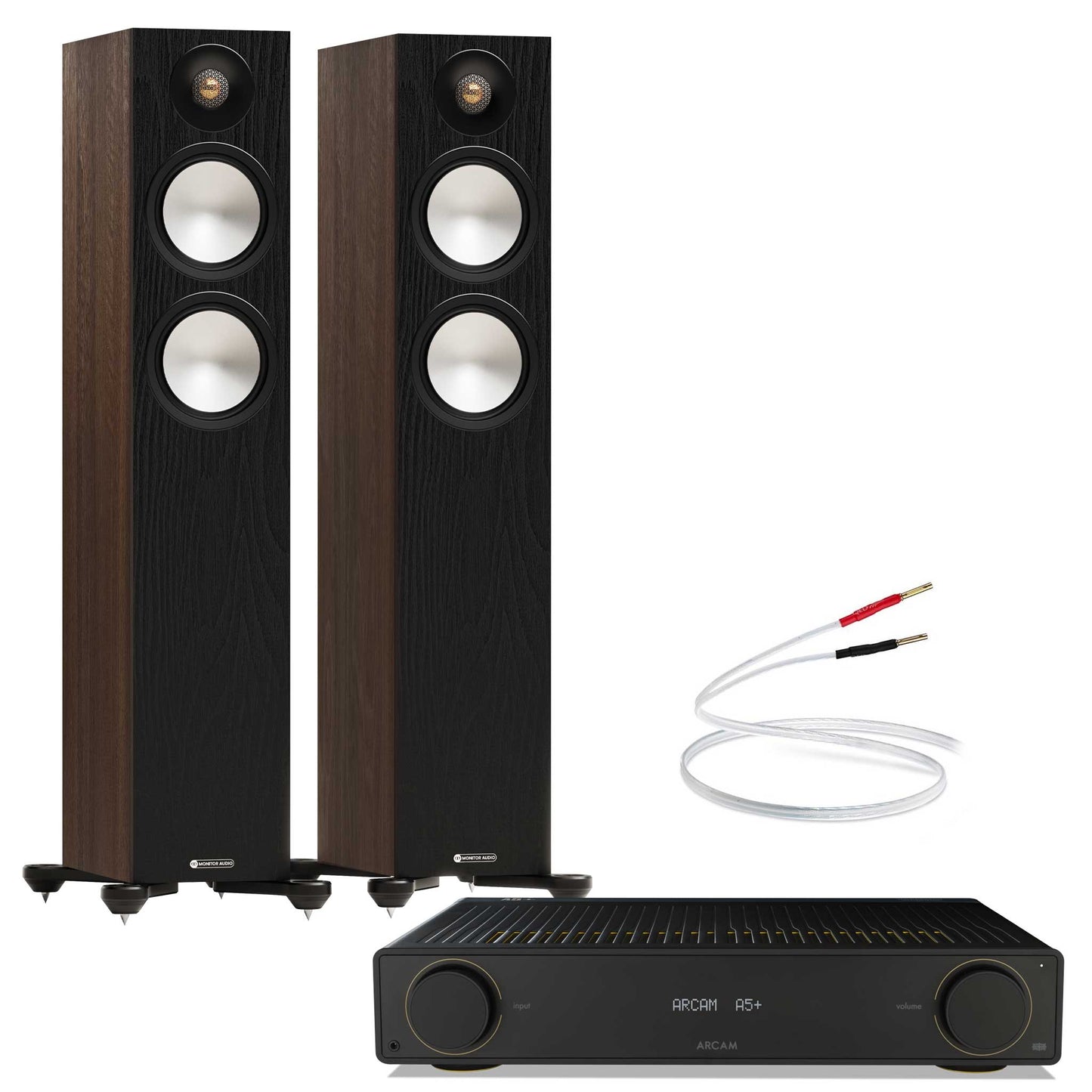 Arcam A5+ with Monitor Audio Bronze 300 7G Walnut