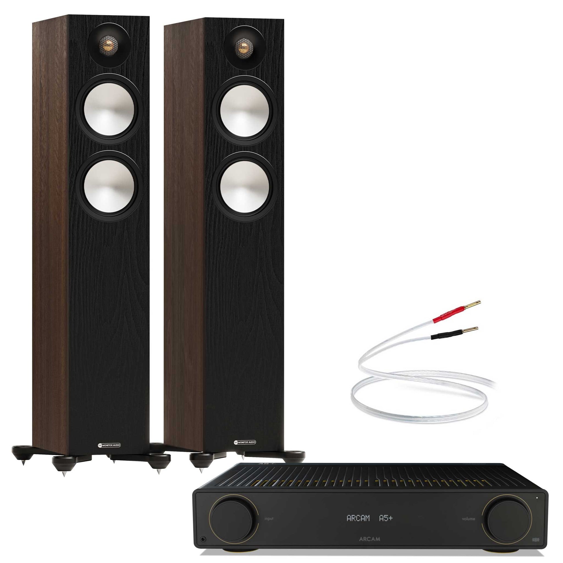 Arcam A5+ with Monitor Audio Bronze 300 7G Walnut