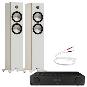 Arcam A5+ with Monitor Audio Bronze 300 7G White