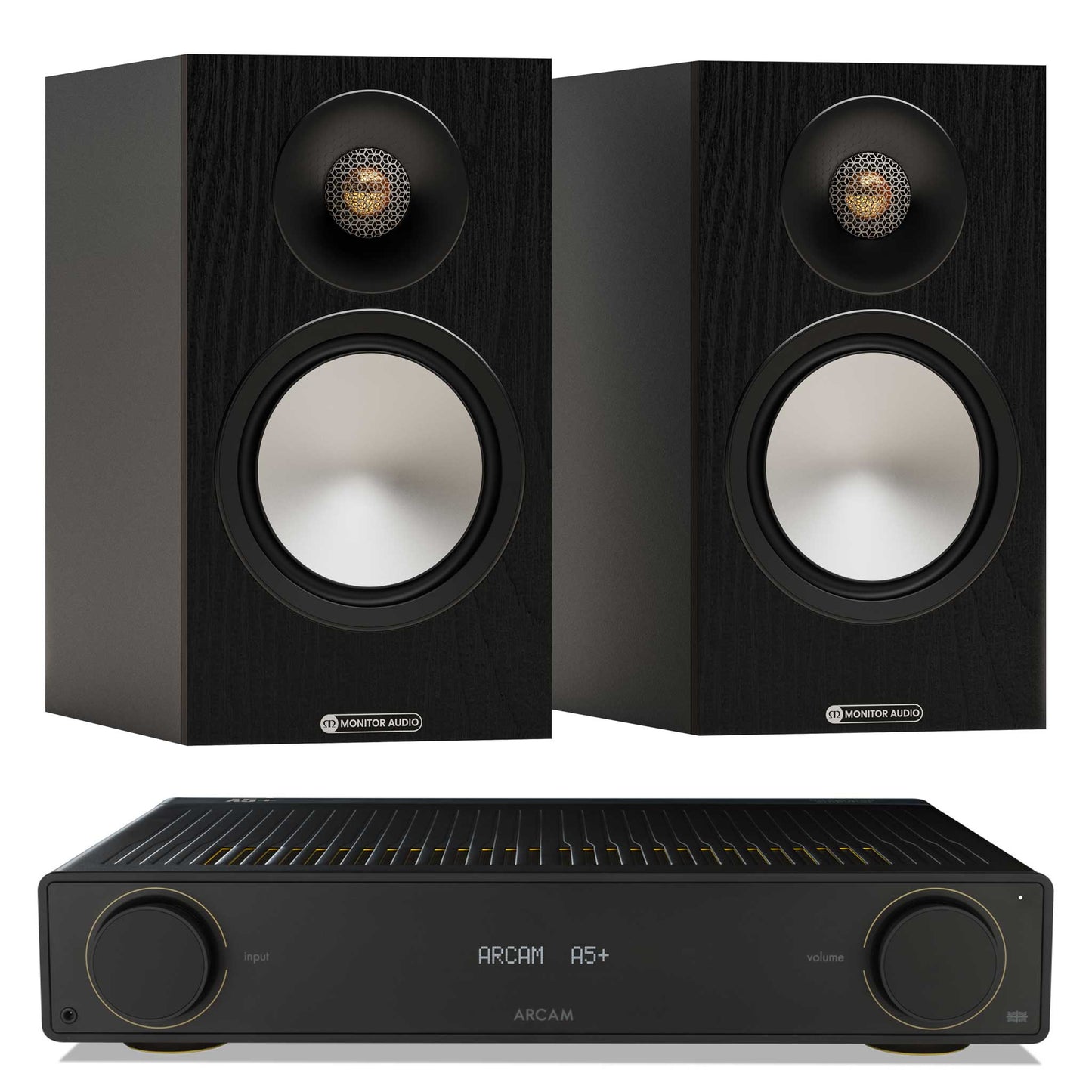 Arcam A5+ with Monitor Audio Bronze 50 7G Black
