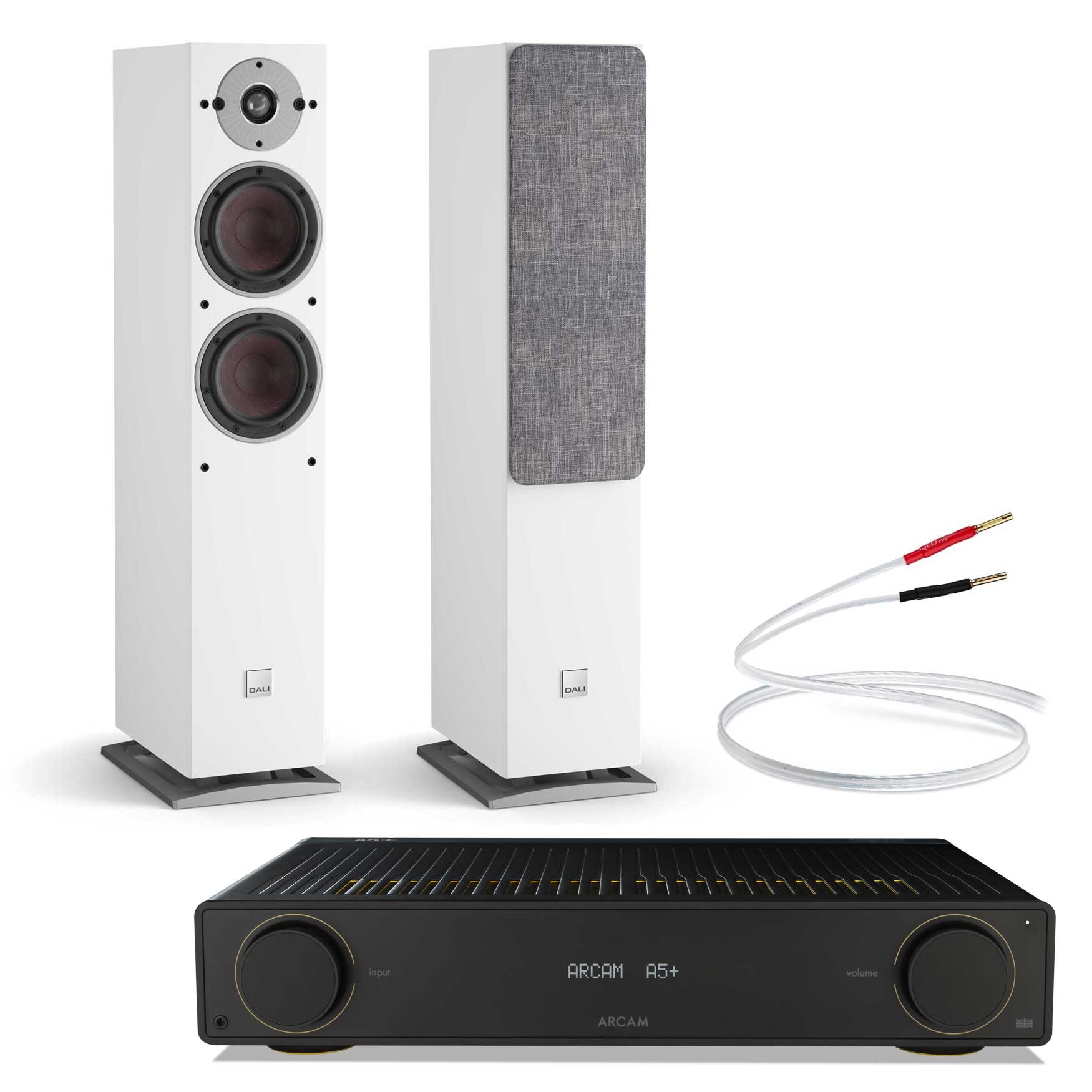 Arcam A5+ with Dali Oberon 5 Satin White