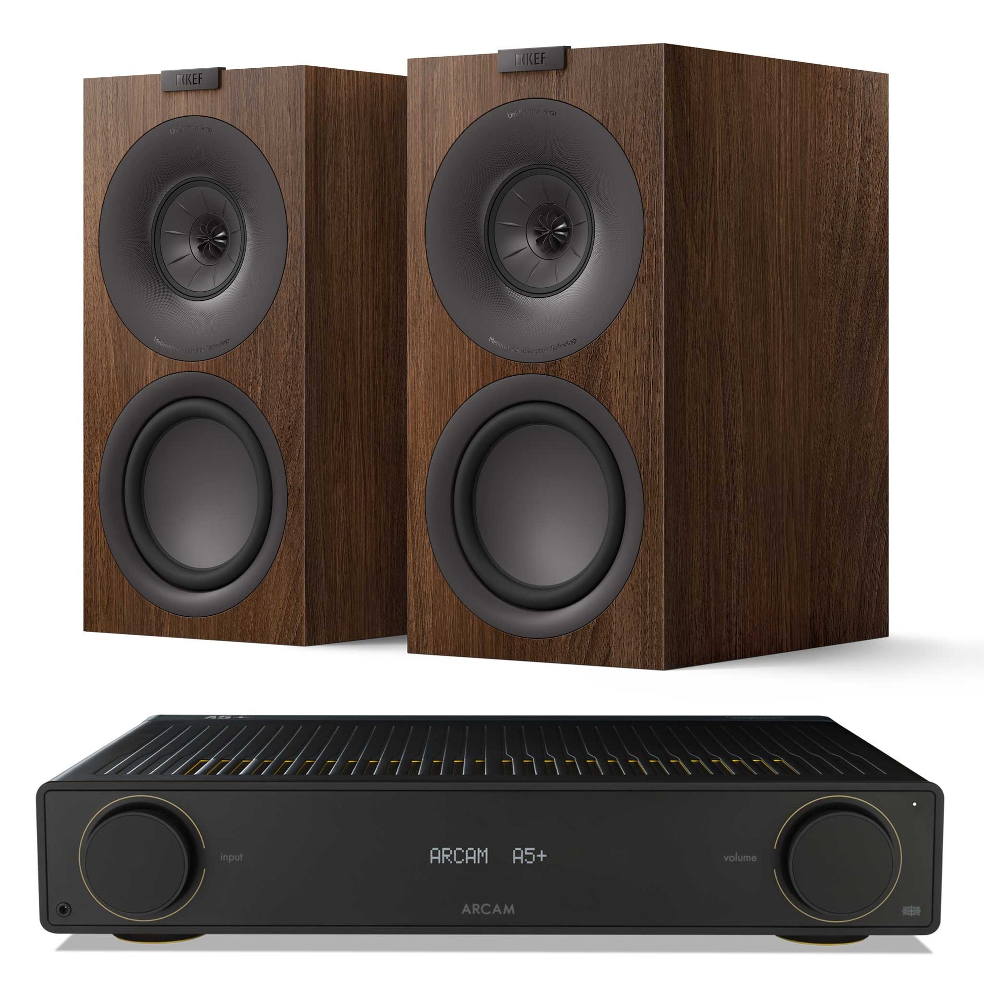 Arcam A5+ with KEF Q Concerto Meta Walnut