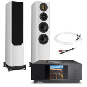 Naim Uniti Atom With Wharfedale Evo 5.3 Speakers White