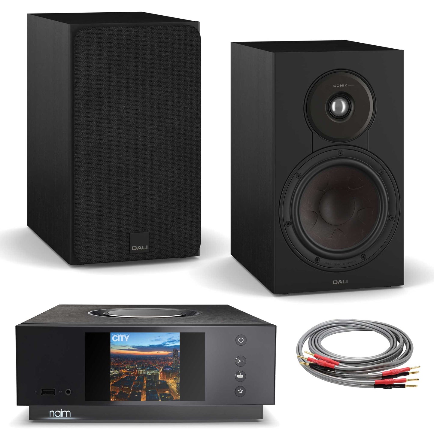 Naim Uniti Atom with Dali SONIK 3 Black Ash