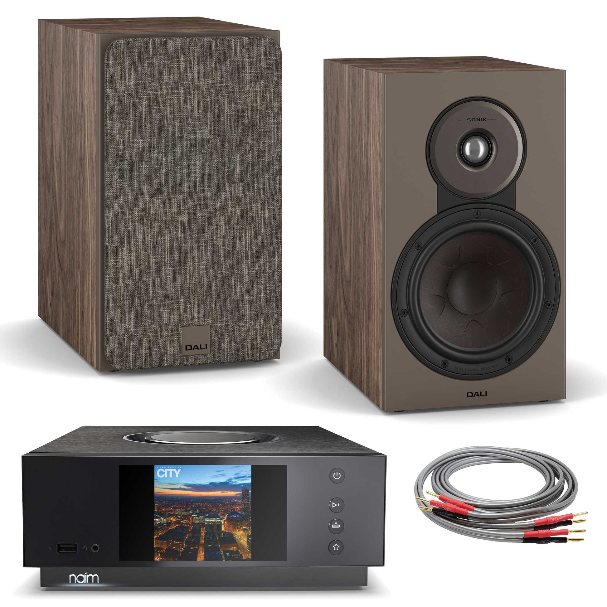 Naim Uniti Atom with Dali SONIK 3 Walnut
