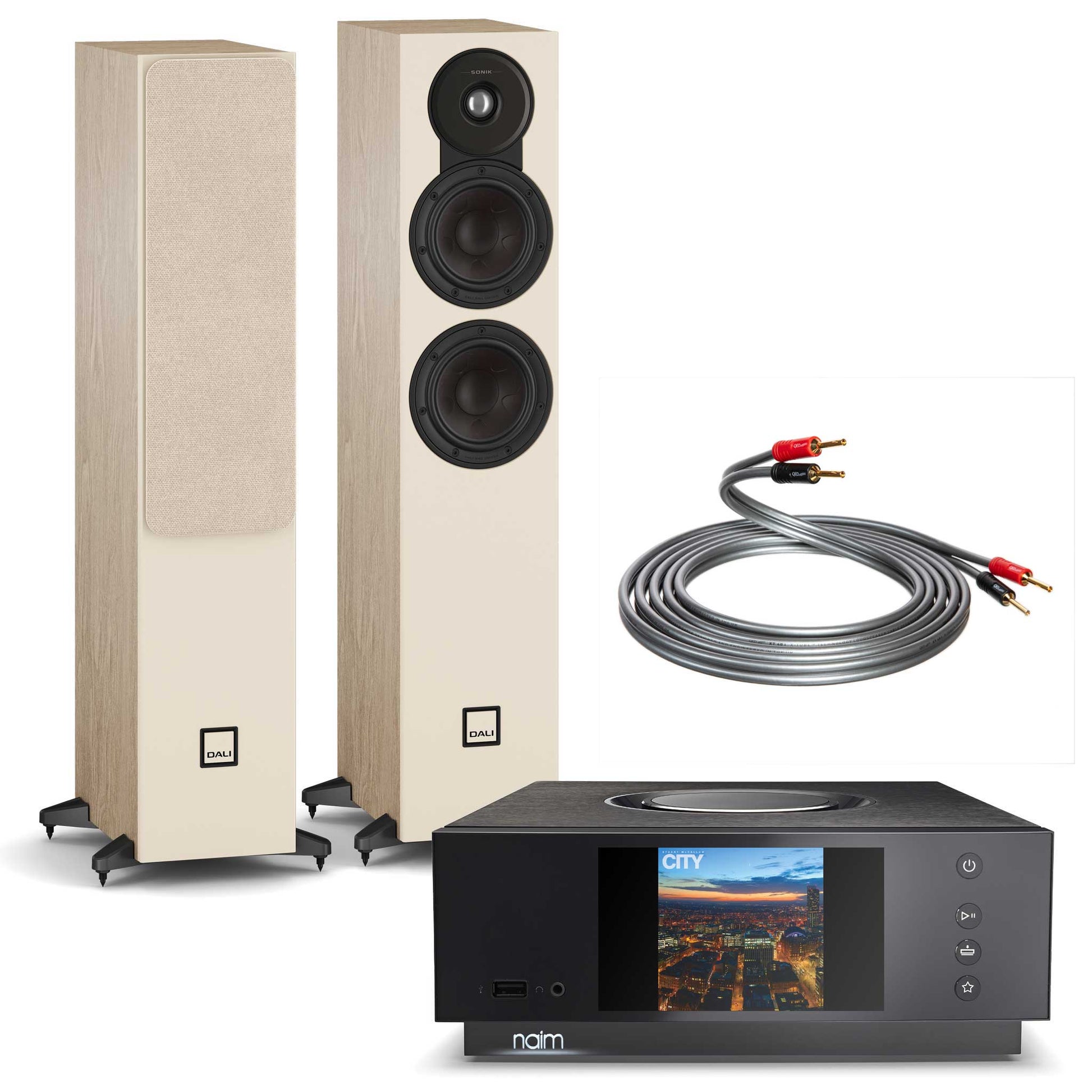 Naim Uniti Atom with Dali SONIK 5 Natural Oak