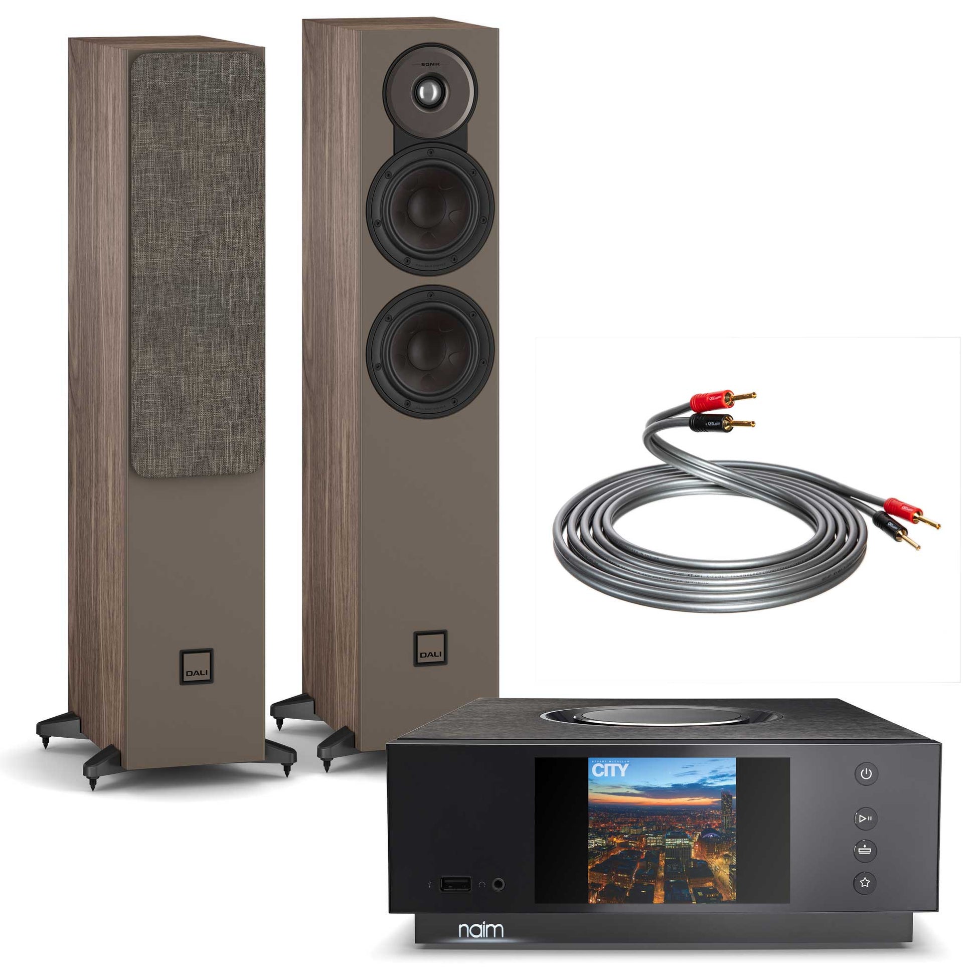Naim Uniti Atom with Dali SONIK 5 Walnut