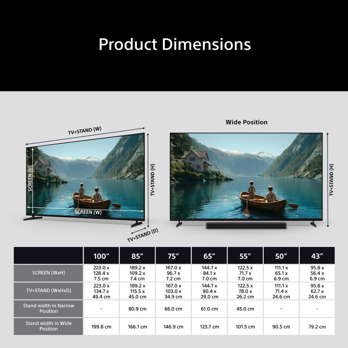Sony BRAVIA 3 II Dimensions
