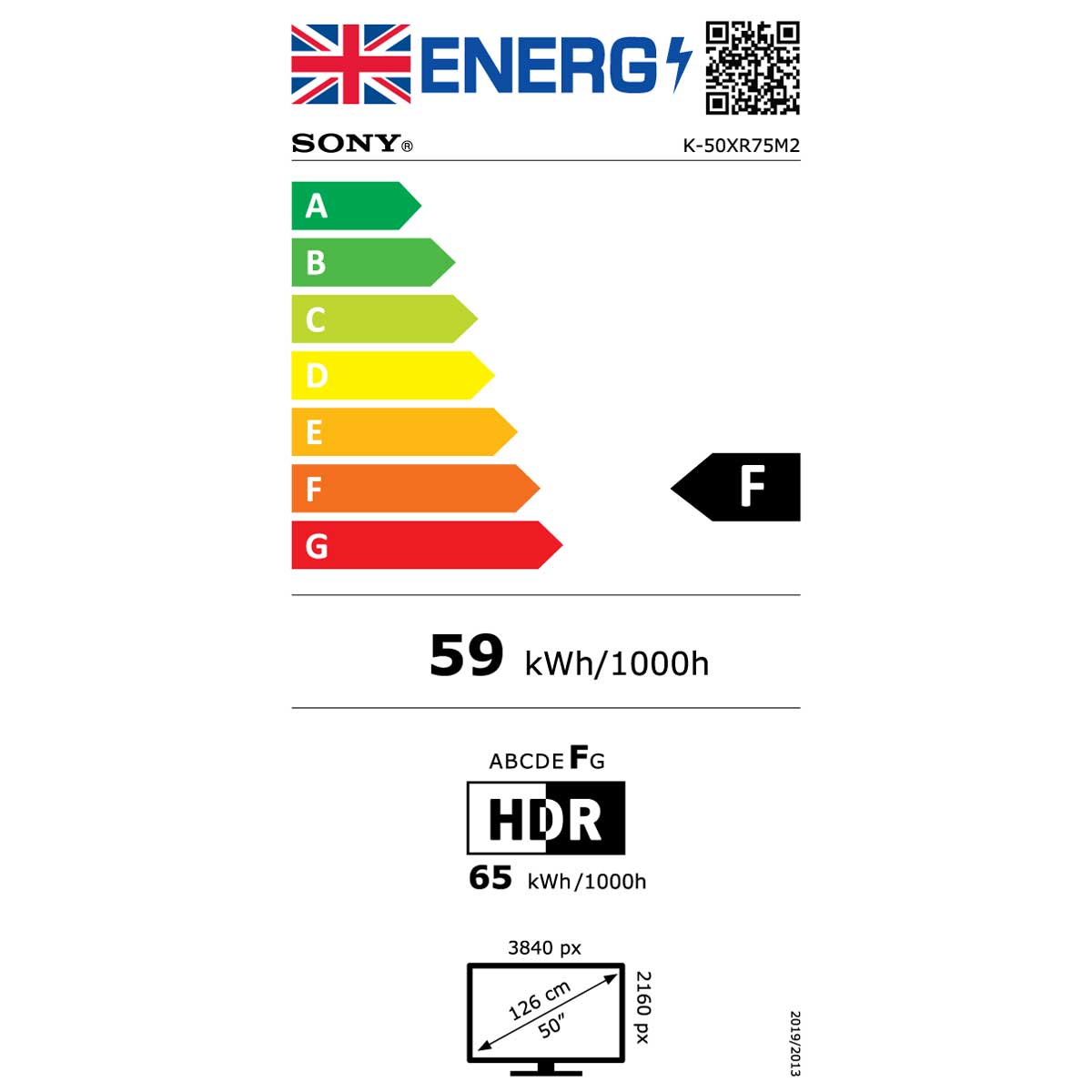Sony BRAVIA 7 II 50" Energy Label