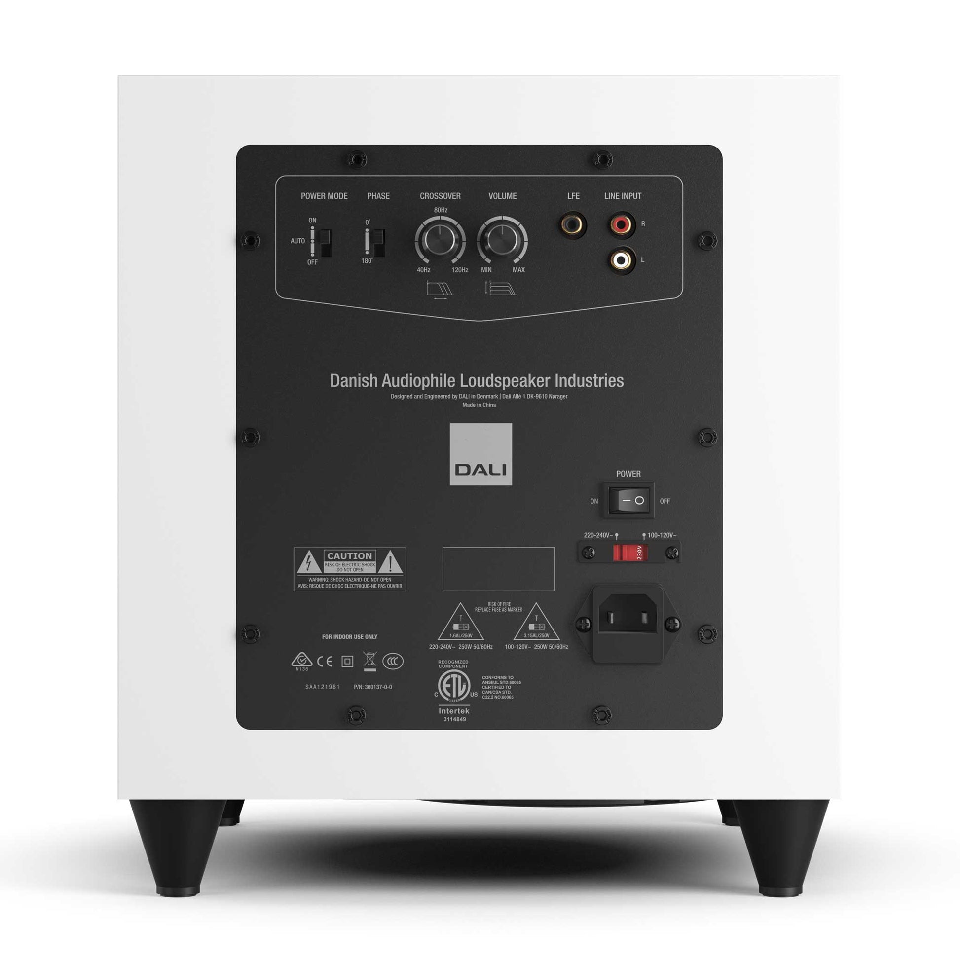 DALI C-8 D Subwoofer White Rear View