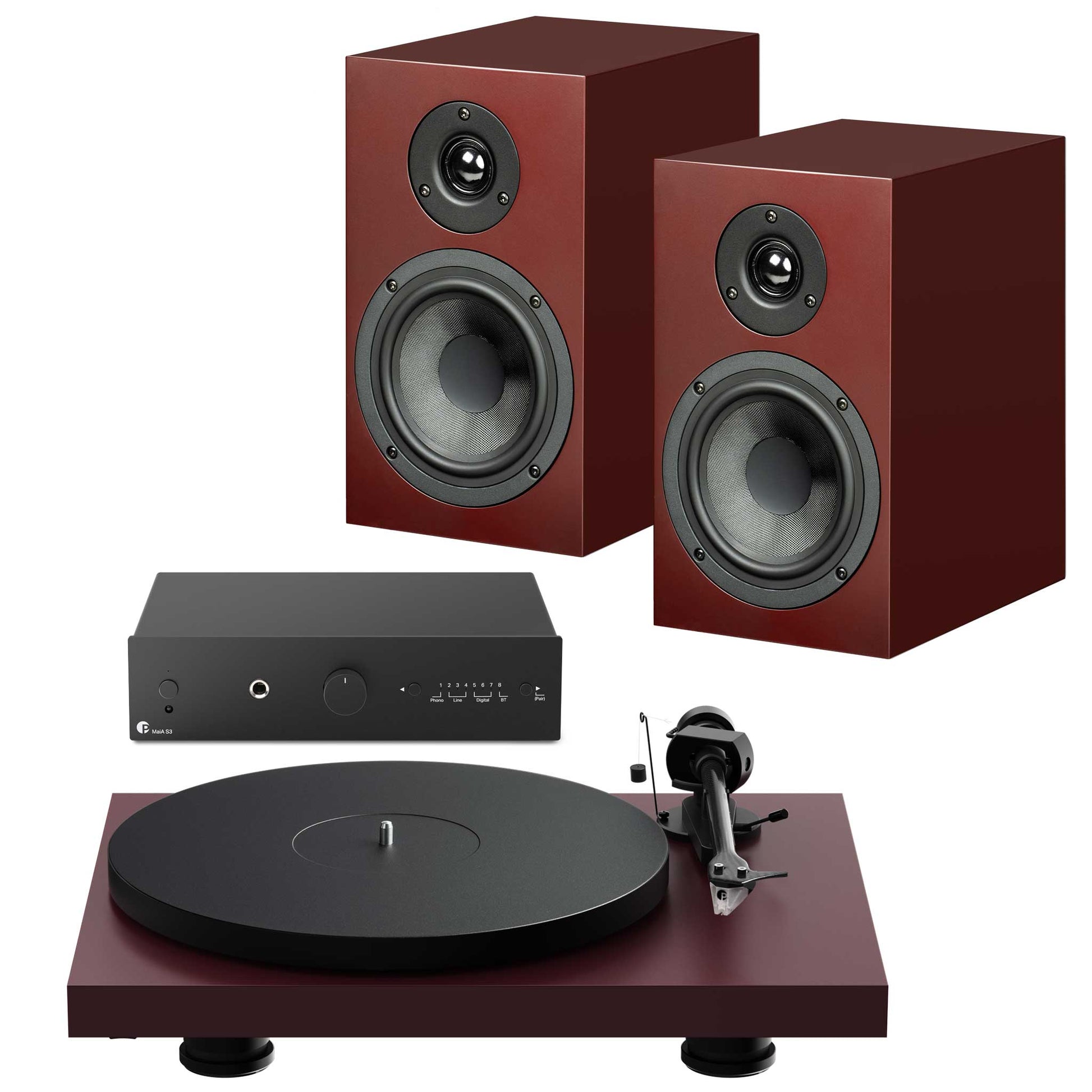 Pro-Ject Colourful Audio System 2 Wine Red Satin