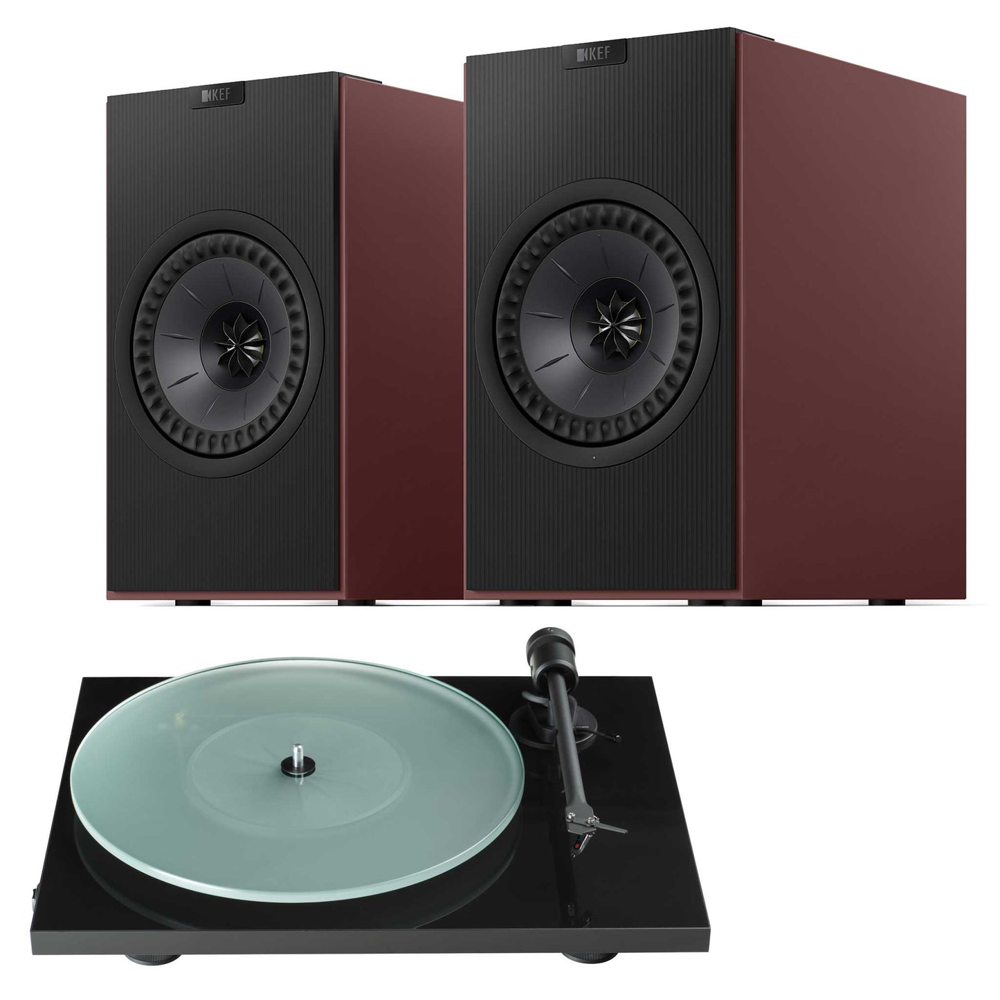 KEF Coda W with T1 EVO Vintage Burgundy
