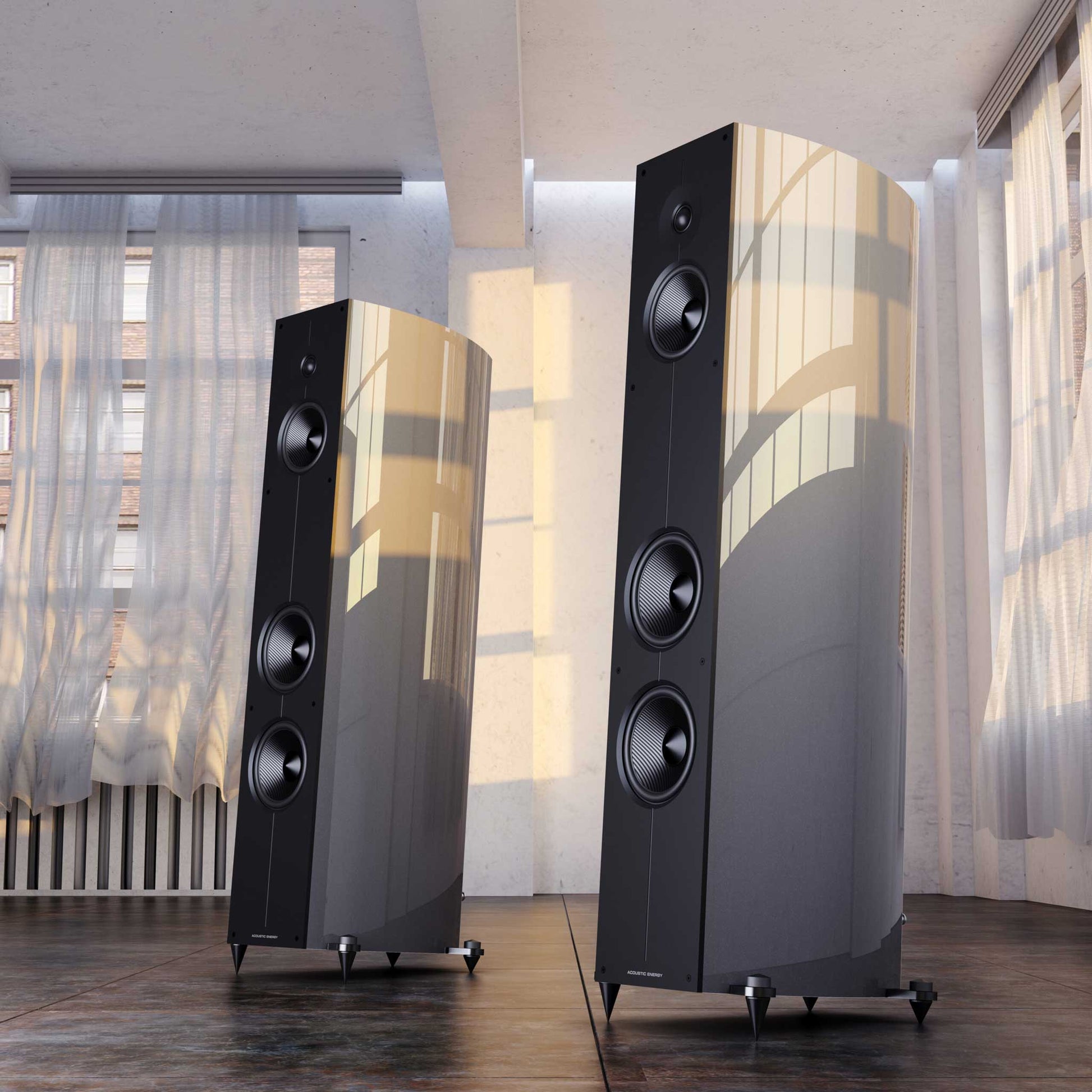 Acoustic Energy Corinium Midnight Silver Room Setting